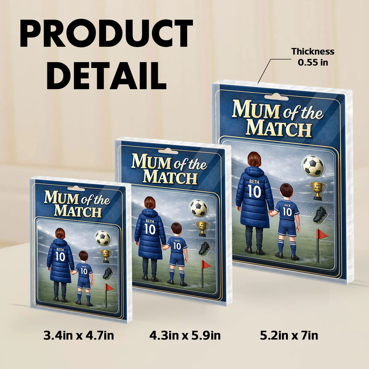 Mum Of The Match - Personalised Acrylic Block Plaque - Gift For Mum - Image 8