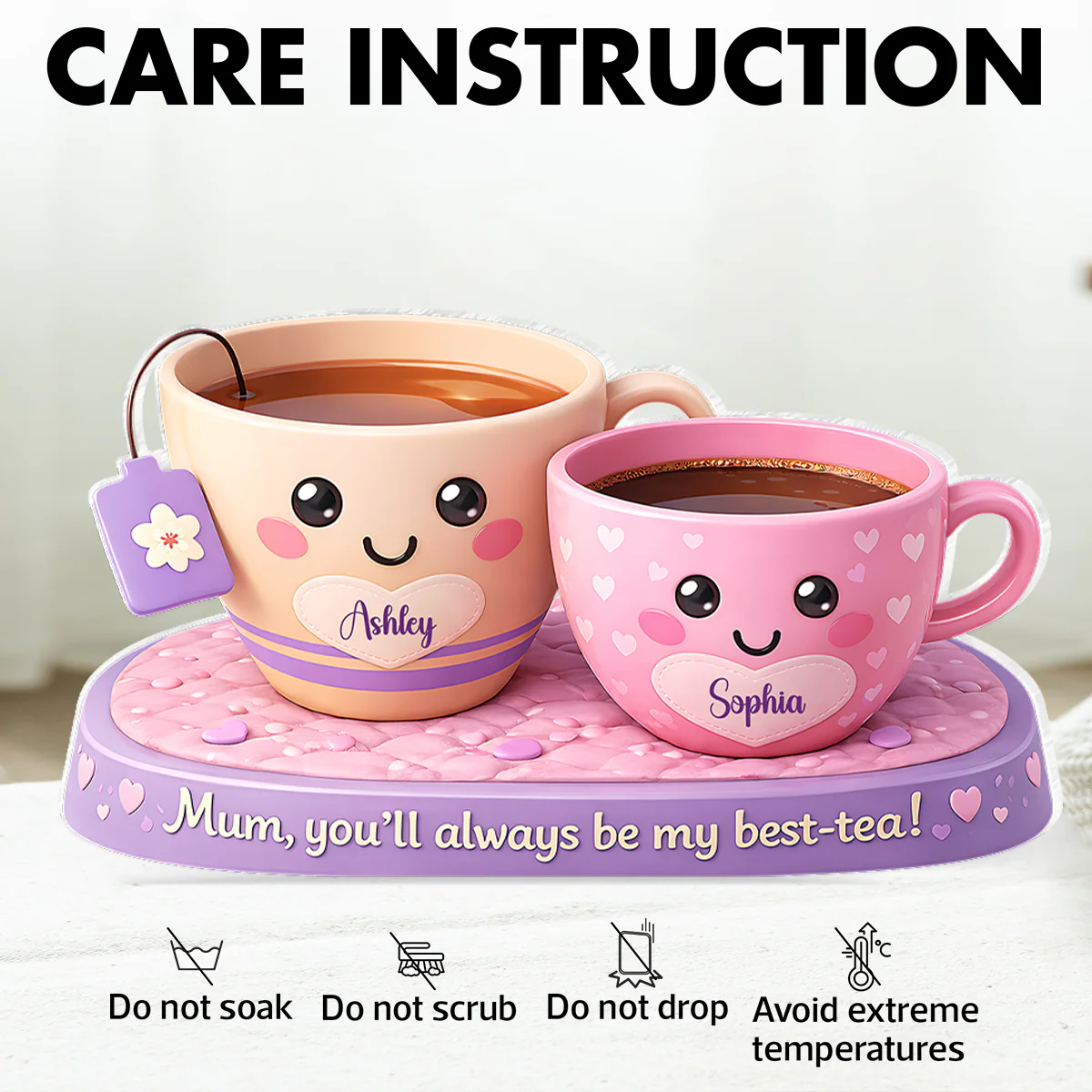 Mum You'll Always Be My Best-tea - Personalised Acrylic Block Plaque - UK Mother's Day Gift For Mum - Image 7