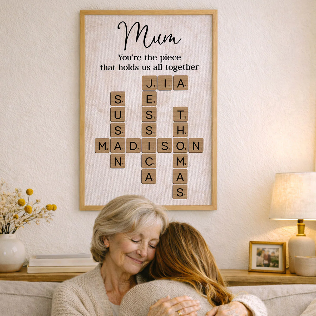 Mum You're The Piece That Holds Us All Together Crossword Art - Personalised Poster - Mother's Day Gift for Mum - Image 5