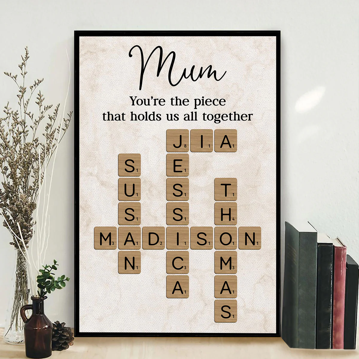 Mum You're The Piece That Holds Us All Together Crossword Art - Personalised Poster - Mother's Day Gift for Mum - Image 6