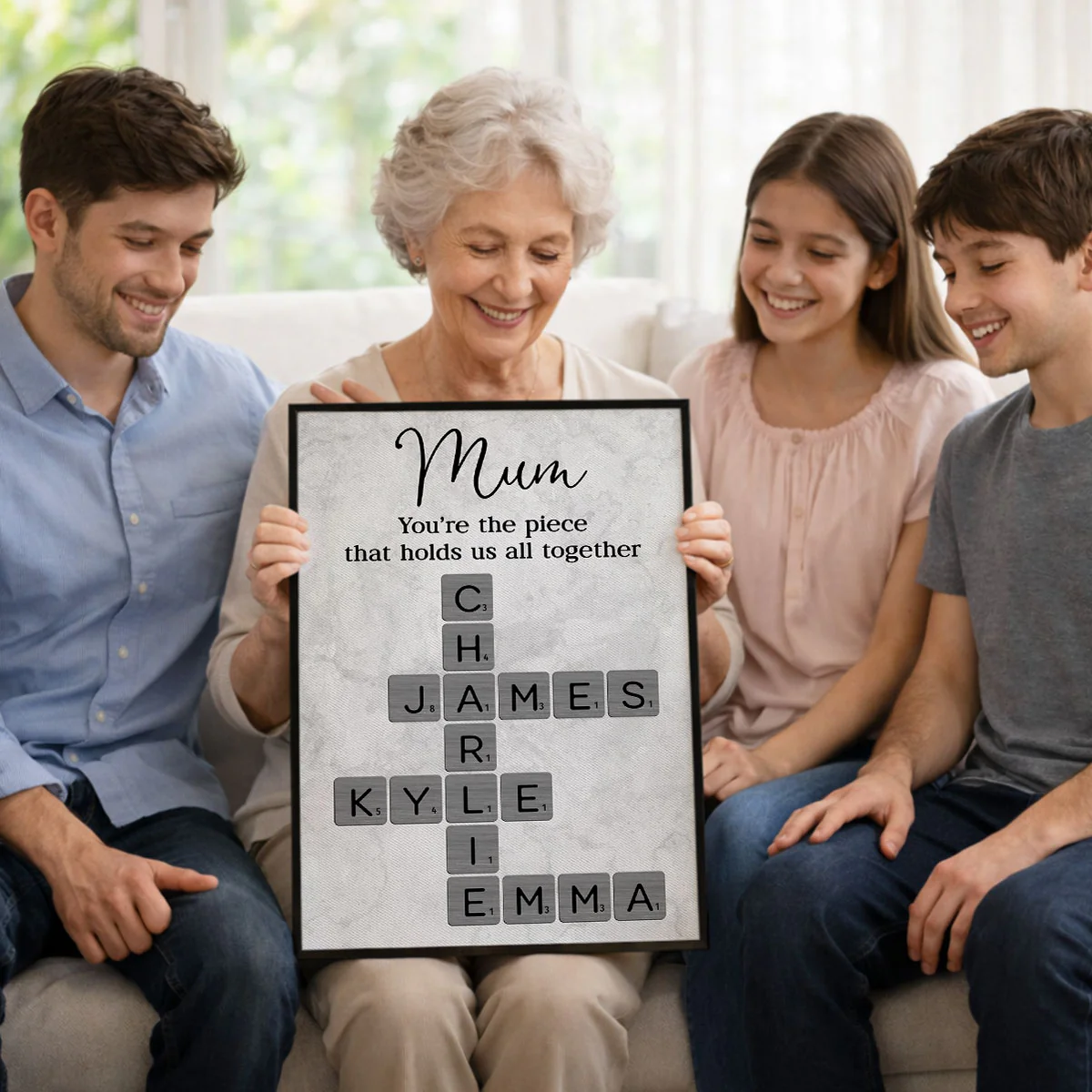 Mum You're The Piece That Holds Us All Together Crossword Art - Personalised Poster - Mother's Day Gift for Mum - Image 7