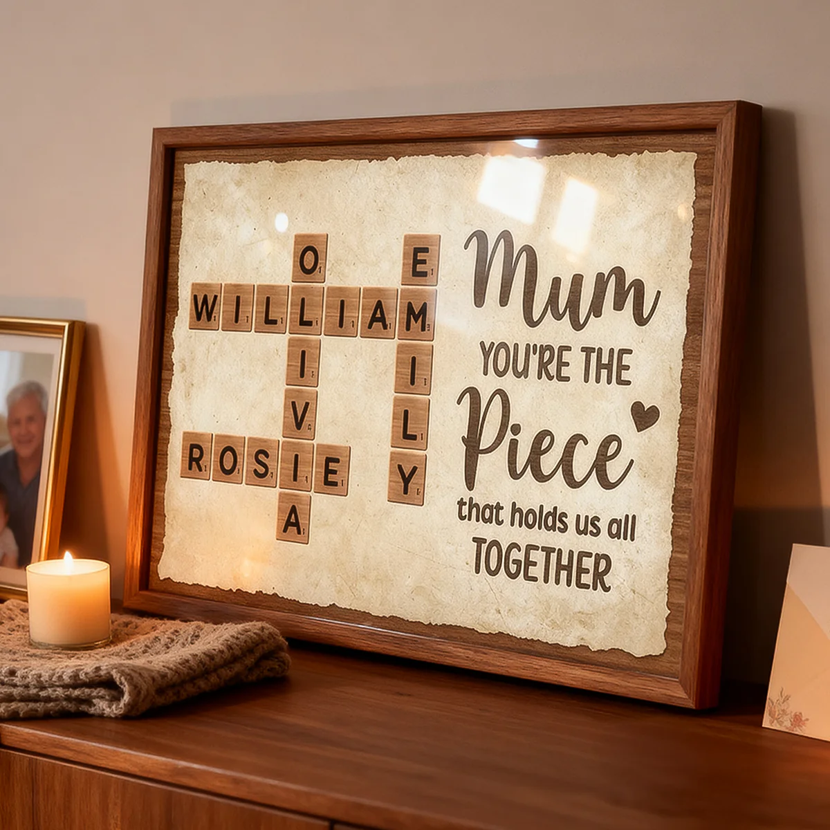 Mum You're The Piece That Holds Us All Together Crossword Puzzle Art - Personalised Poster - Mother's Day Gift for Mum - Image 8