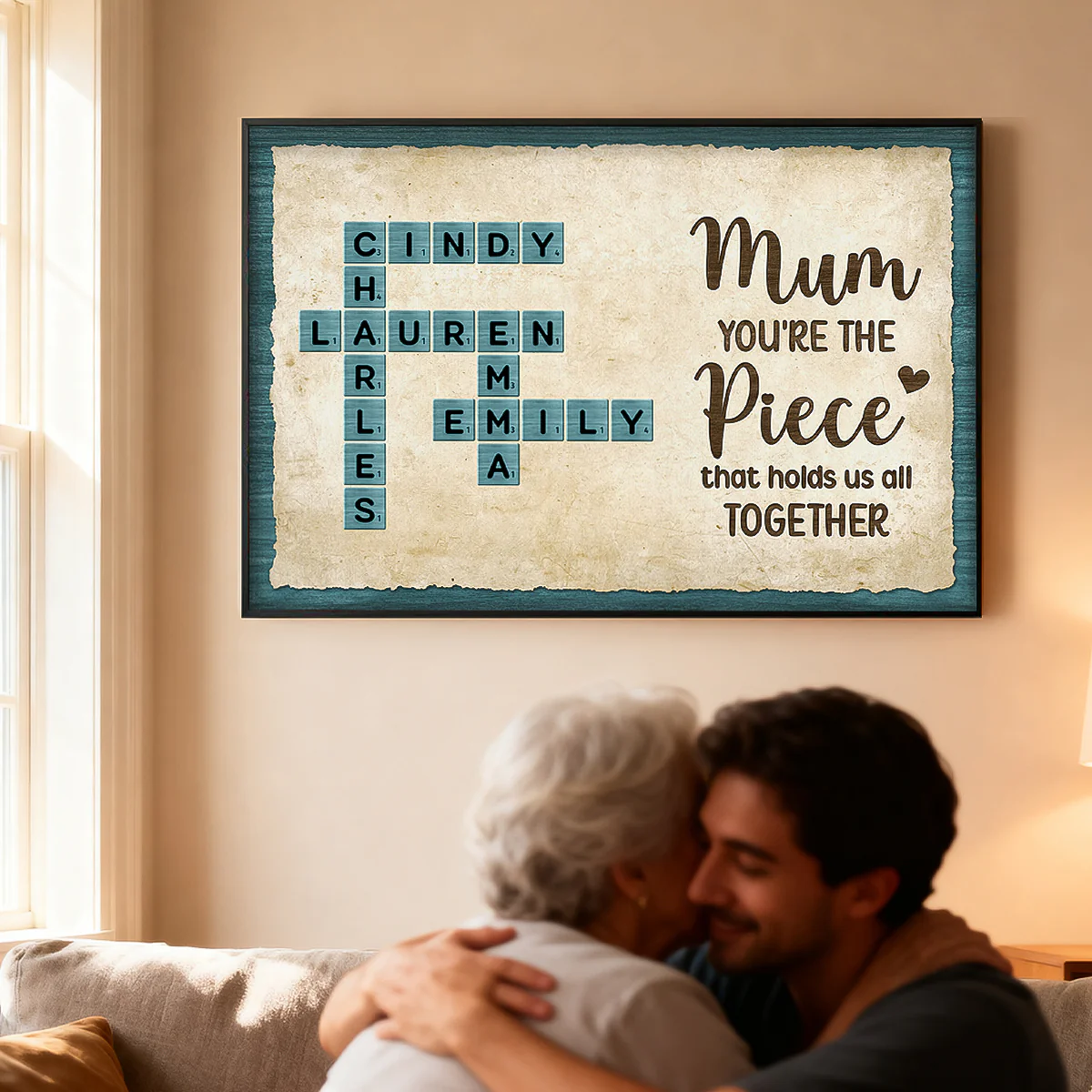 Mum You're The Piece That Holds Us All Together Crossword Puzzle Art - Personalised Poster - Mother's Day Gift for Mum - Image 9