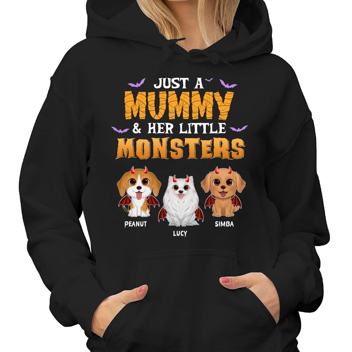 Mummy And Little Monsters Dogs Halloween Personalized Shirt - Image 4