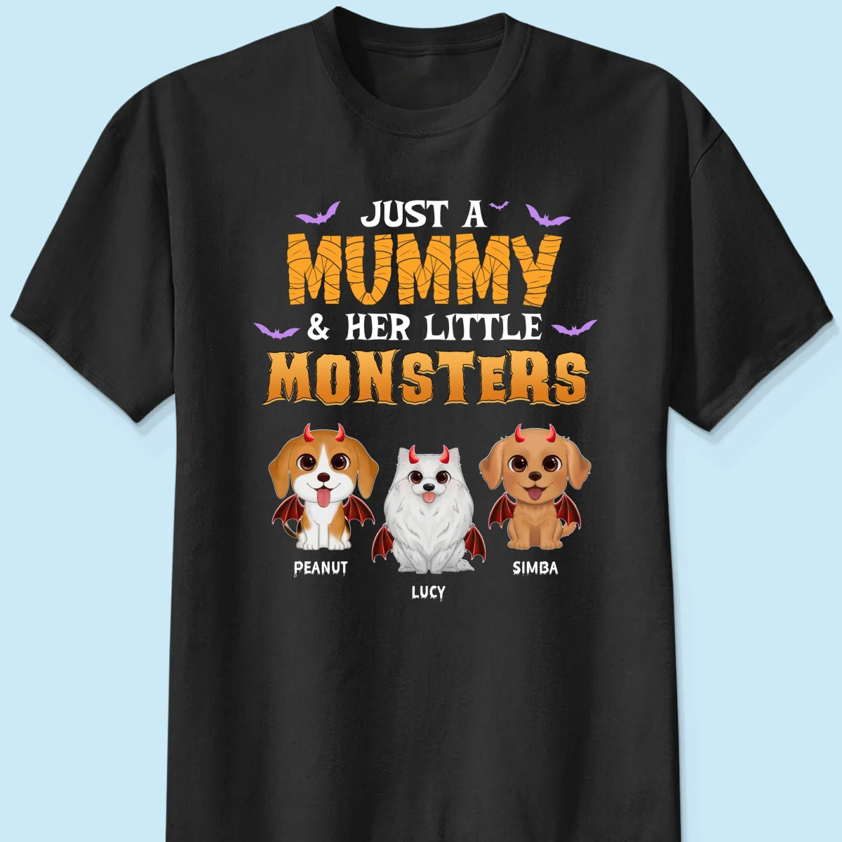Mummy And Little Monsters Dogs Halloween Personalized Shirt - Image 5