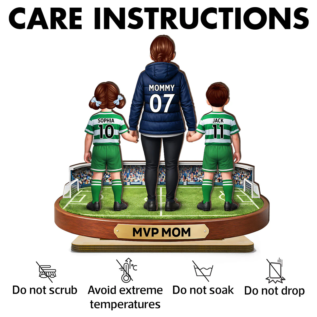 MVP Mom Soccer Mom And Kids - Personalized 2-Layered Wooden Plaque - Heartfelt Gift For Soccer Mom - Image 7
