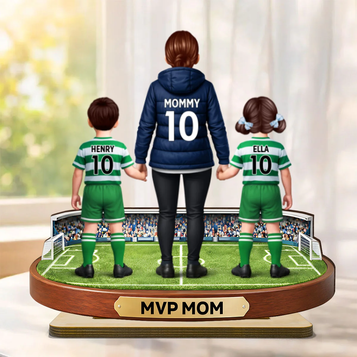 MVP Mom Soccer Mom And Kids - Personalized 2-Layered Wooden Plaque - Heartfelt Gift For Soccer Mom - Image 8
