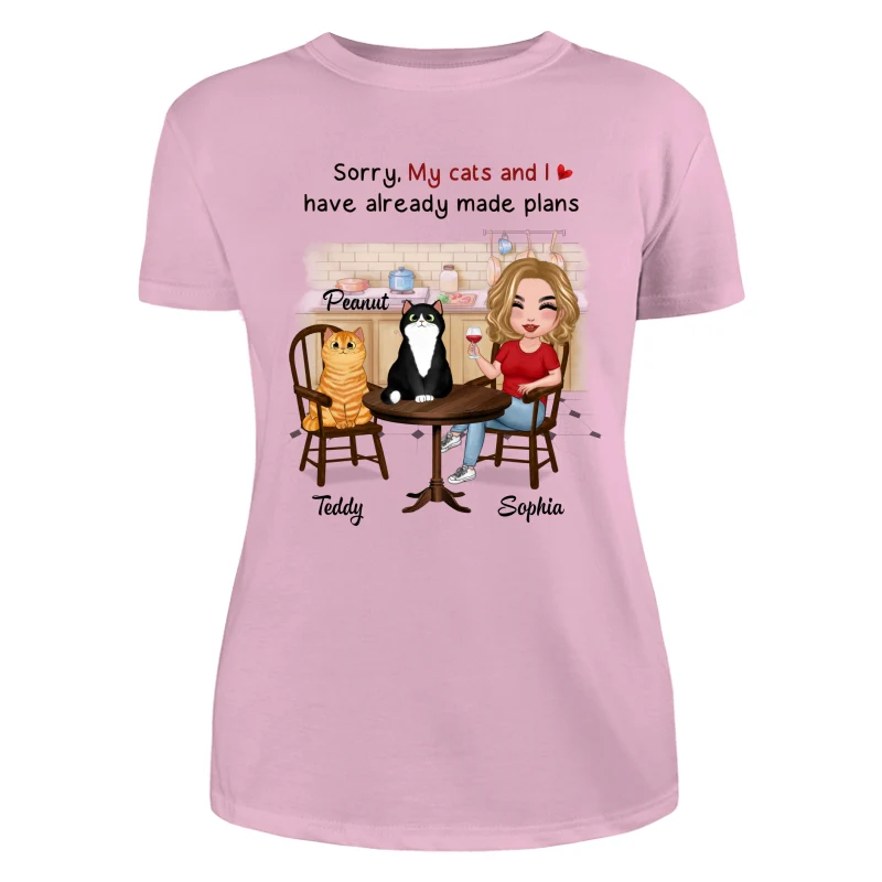 My Cats And I Have Made Plans Personalized Cat Mom Shirt - Image 11