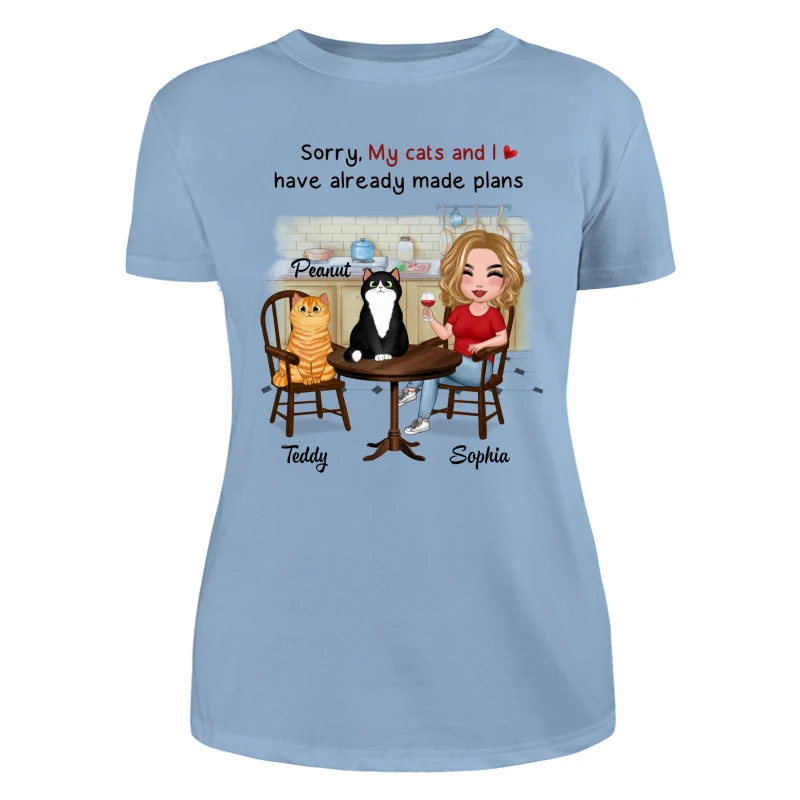 My Cats And I Have Made Plans Personalized Cat Mom Shirt - Image 12