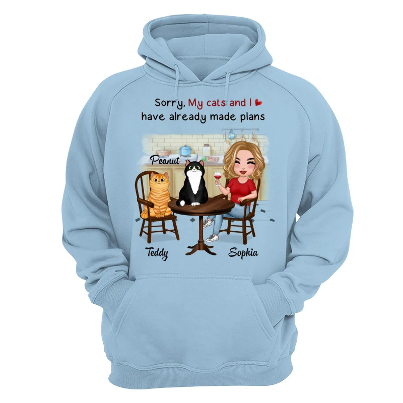 My Cats And I Have Made Plans Personalized Cat Mom Shirt - Image 16