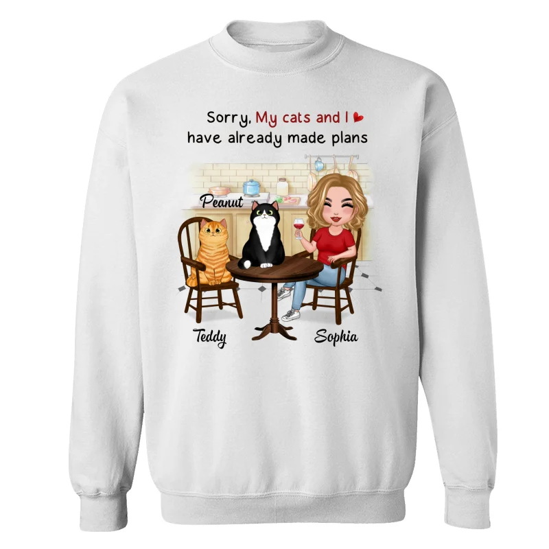My Cats And I Have Made Plans Personalized Cat Mom Shirt - Image 17