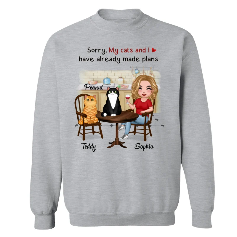 My Cats And I Have Made Plans Personalized Cat Mom Shirt - Image 18
