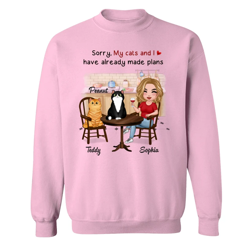 My Cats And I Have Made Plans Personalized Cat Mom Shirt - Image 19