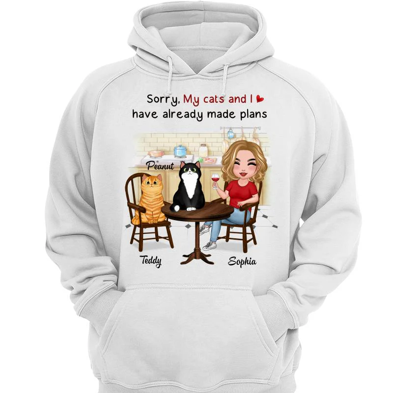 My Cats And I Have Made Plans Personalized Cat Mom Shirt - Image 3