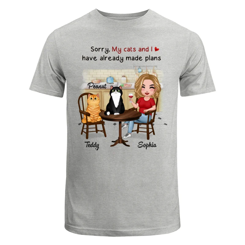 My Cats And I Have Made Plans Personalized Cat Mom Shirt - Image 6