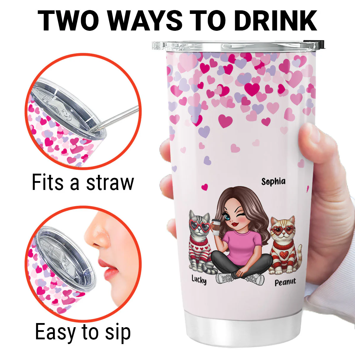 My Cats Are My Personalized Cat Mom Tumbler - Image 4