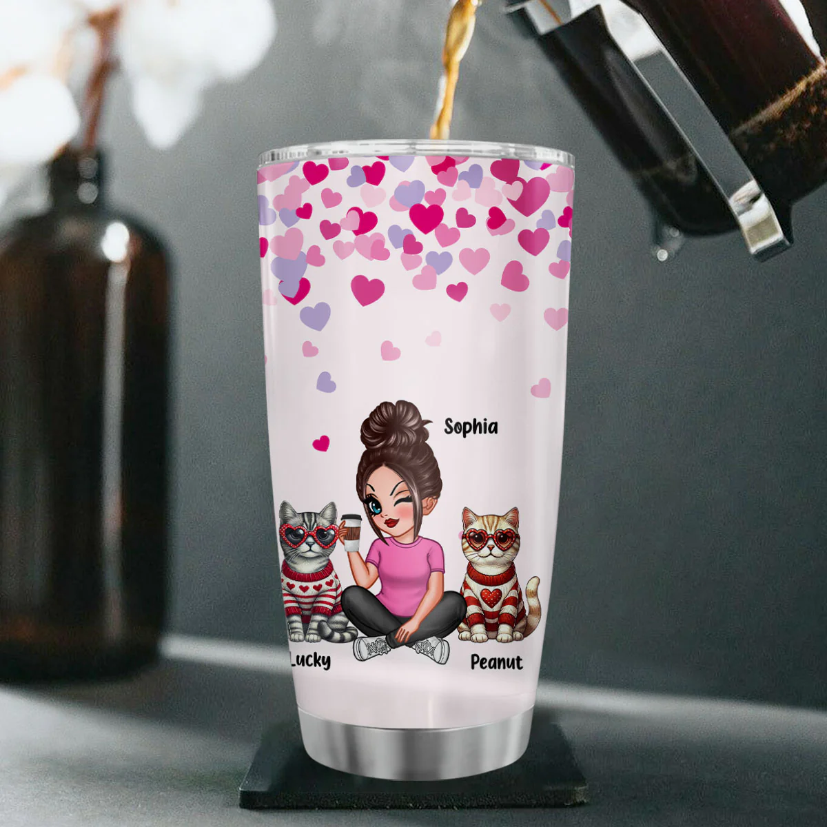 My Cats Are My Personalized Cat Mom Tumbler - Image 6