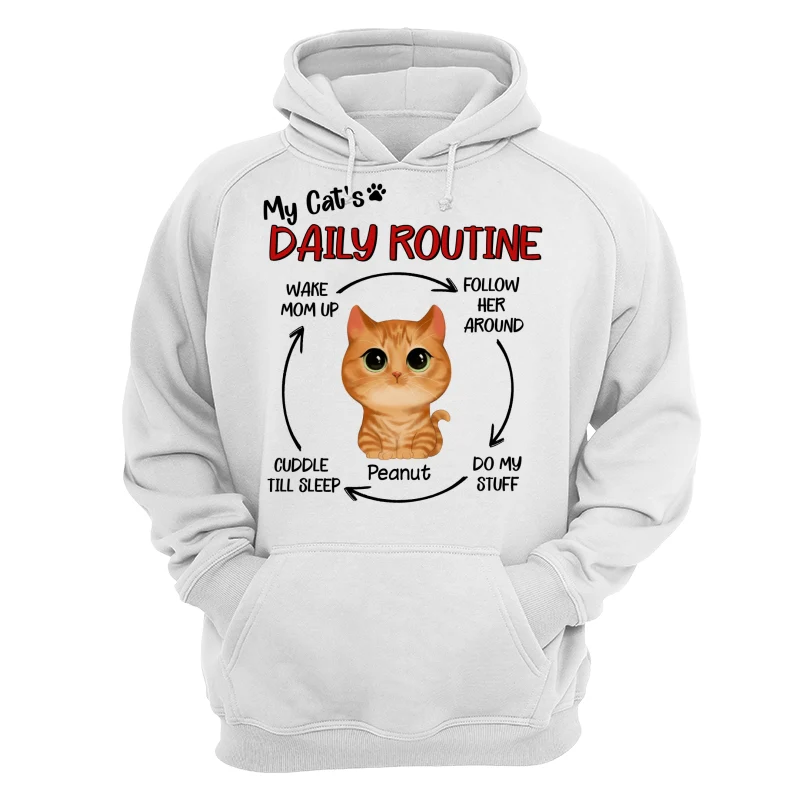 My Cats Daily Routine Cycle Watercolor Cute Cat Personalized Shirt - Image 13