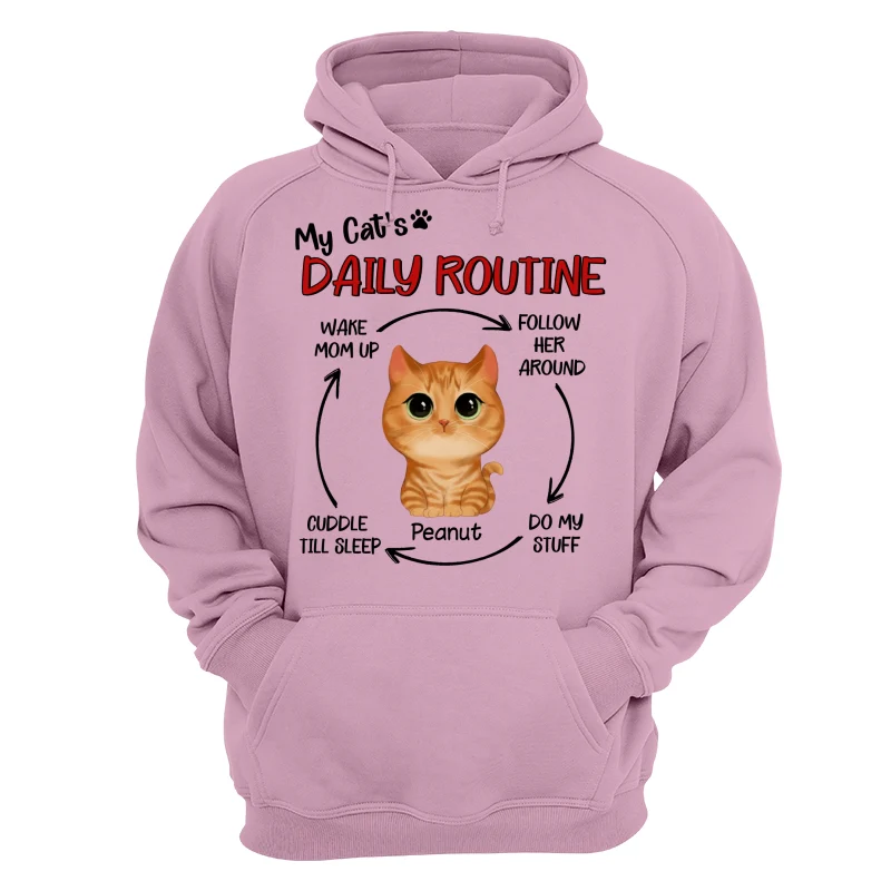 My Cats Daily Routine Cycle Watercolor Cute Cat Personalized Shirt - Image 15