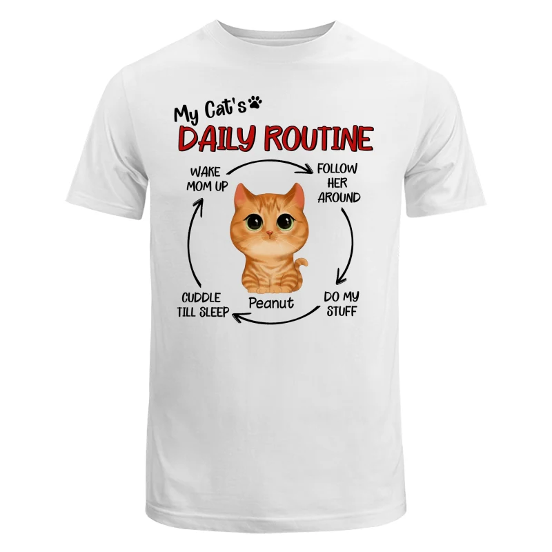 My Cats Daily Routine Cycle Watercolor Cute Cat Personalized Shirt - Image 5
