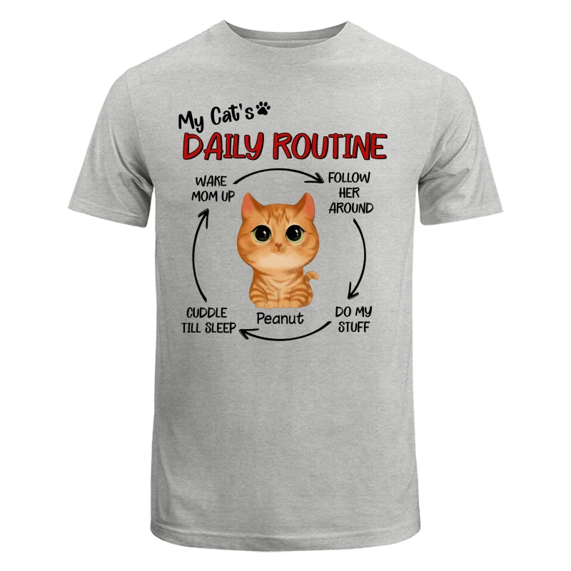 My Cats Daily Routine Cycle Watercolor Cute Cat Personalized Shirt - Image 6