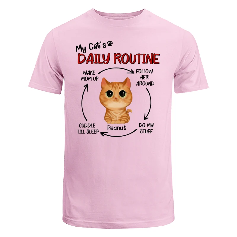 My Cats Daily Routine Cycle Watercolor Cute Cat Personalized Shirt - Image 7