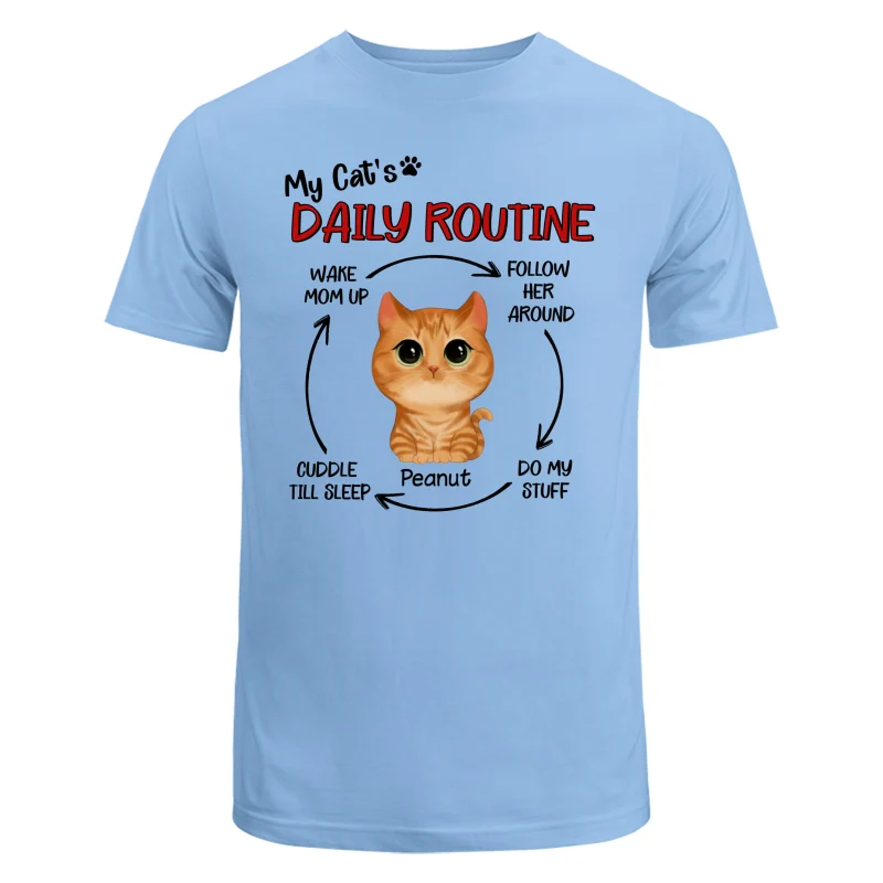 My Cats Daily Routine Cycle Watercolor Cute Cat Personalized Shirt - Image 8