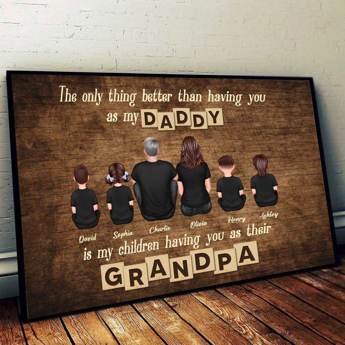 My Children Having You As Their Grandpa Personalized Poster, Gift For Dad, Grandpa - Image 2