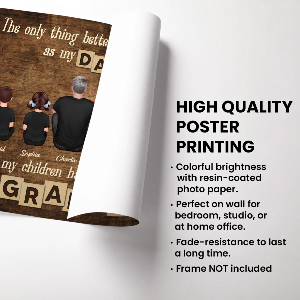 My Children Having You As Their Grandpa Personalized Poster, Gift For Dad, Grandpa - Image 3