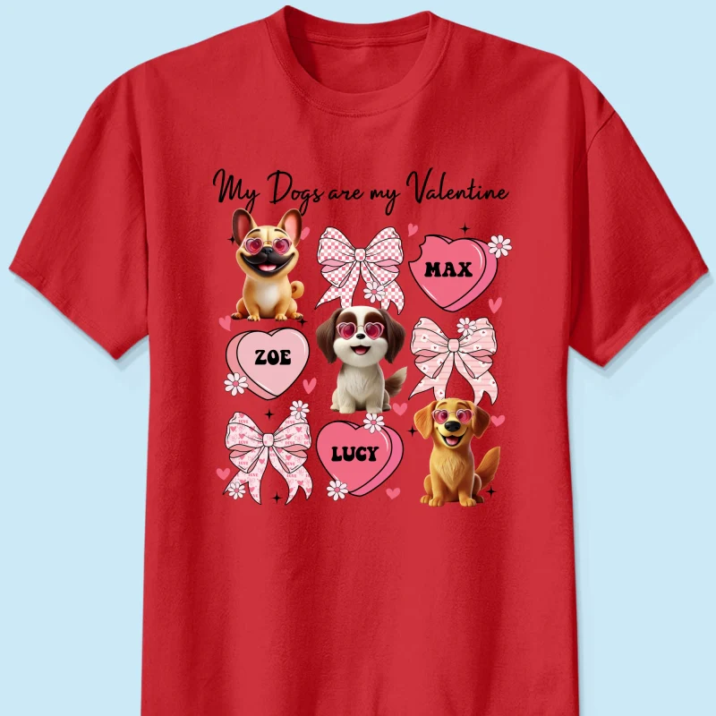 My Dogs Are My  Coquette Cute Cartoon Dog  Gift For Dog Lover Personalized Shirt - Image 11
