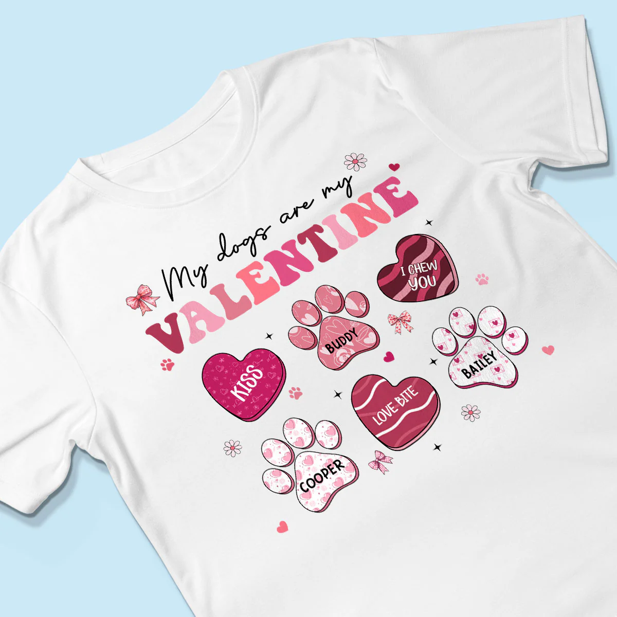 My Dogs Cats Are My Coquette Paw Gift For Pet Lover Personalized Shirt - Image 3