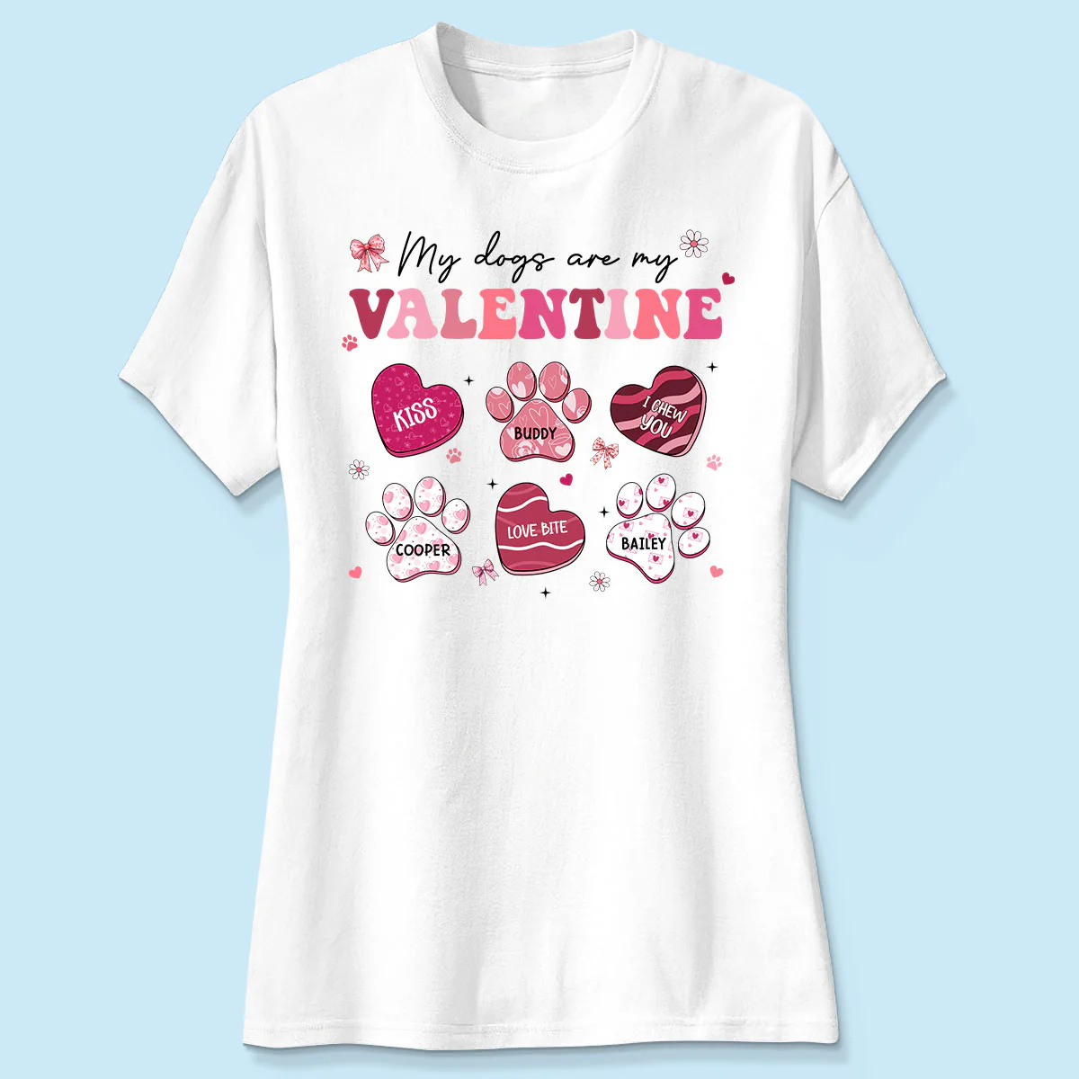 My Dogs Cats Are My Coquette Paw Gift For Pet Lover Personalized Shirt - Image 4
