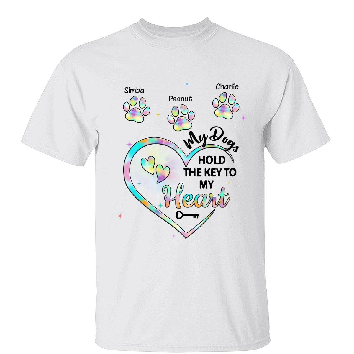 My Dogs Hold Key To My Heart Dog Mom Patterned Personalized Shirt