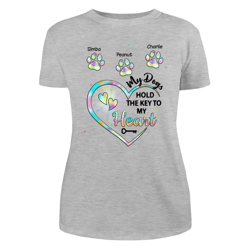 My Dogs Hold Key To My Heart Dog Mom Patterned Personalized Shirt - Image 10