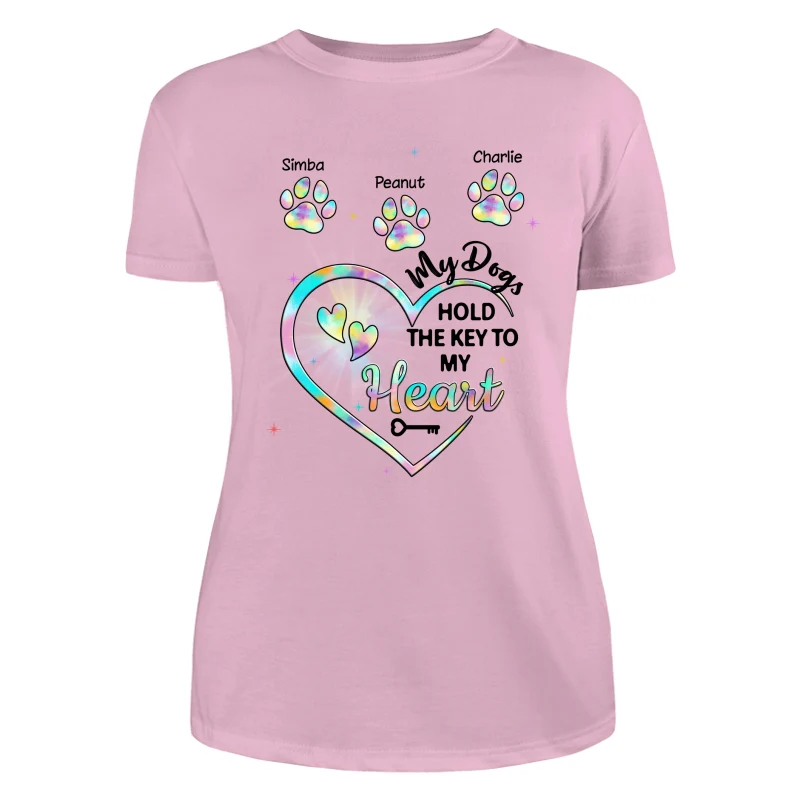 My Dogs Hold Key To My Heart Dog Mom Patterned Personalized Shirt - Image 11