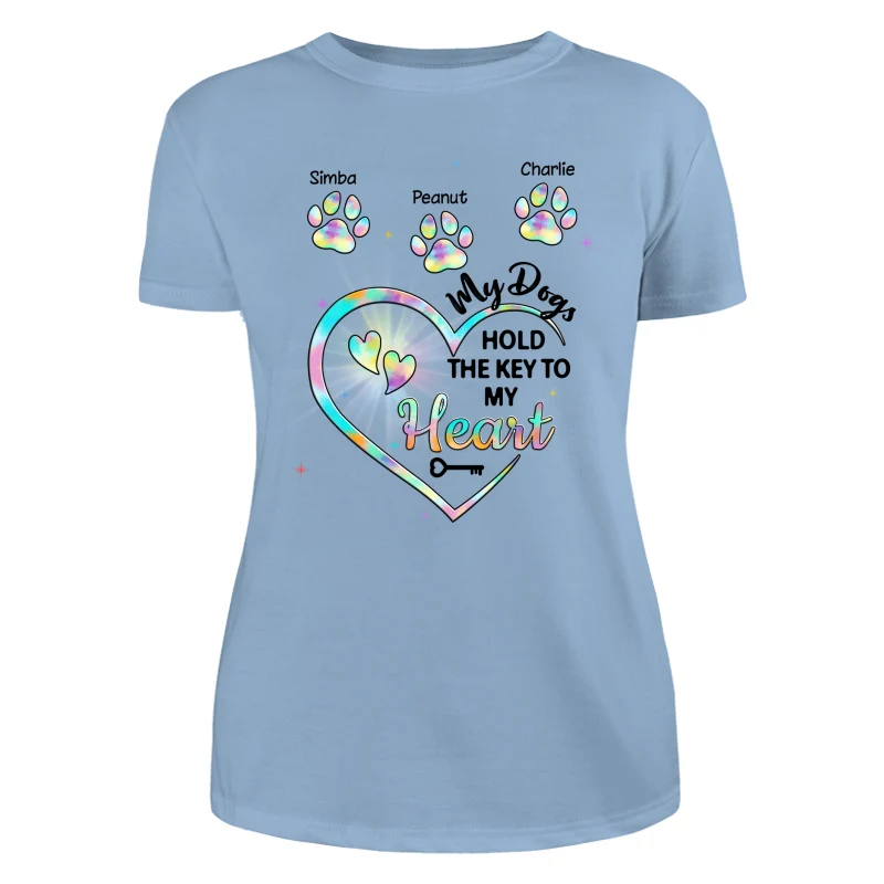 My Dogs Hold Key To My Heart Dog Mom Patterned Personalized Shirt - Image 12