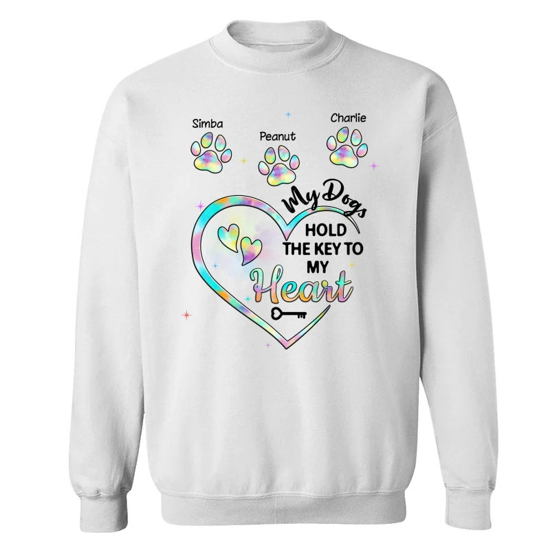 My Dogs Hold Key To My Heart Dog Mom Patterned Personalized Shirt - Image 17