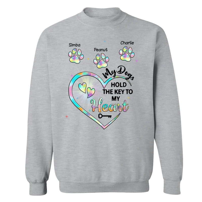 My Dogs Hold Key To My Heart Dog Mom Patterned Personalized Shirt - Image 18