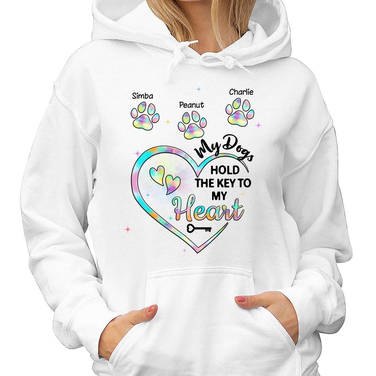 My Dogs Hold Key To My Heart Dog Mom Patterned Personalized Shirt - Image 4