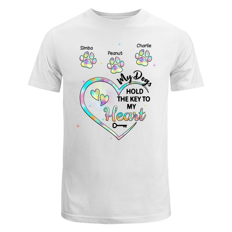 My Dogs Hold Key To My Heart Dog Mom Patterned Personalized Shirt - Image 5