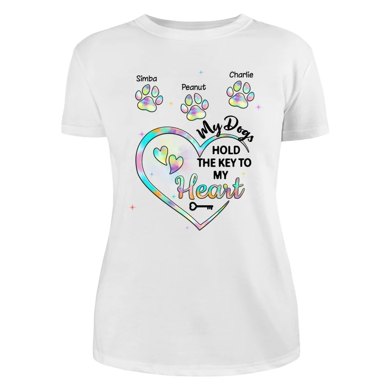 My Dogs Hold Key To My Heart Dog Mom Patterned Personalized Shirt - Image 9