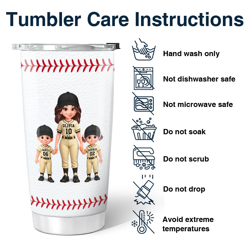 My Favorite Baseball Player Calls Me Mom - Personalized Tumbler - Mother's Day Gift For Baseball Mom - Image 8