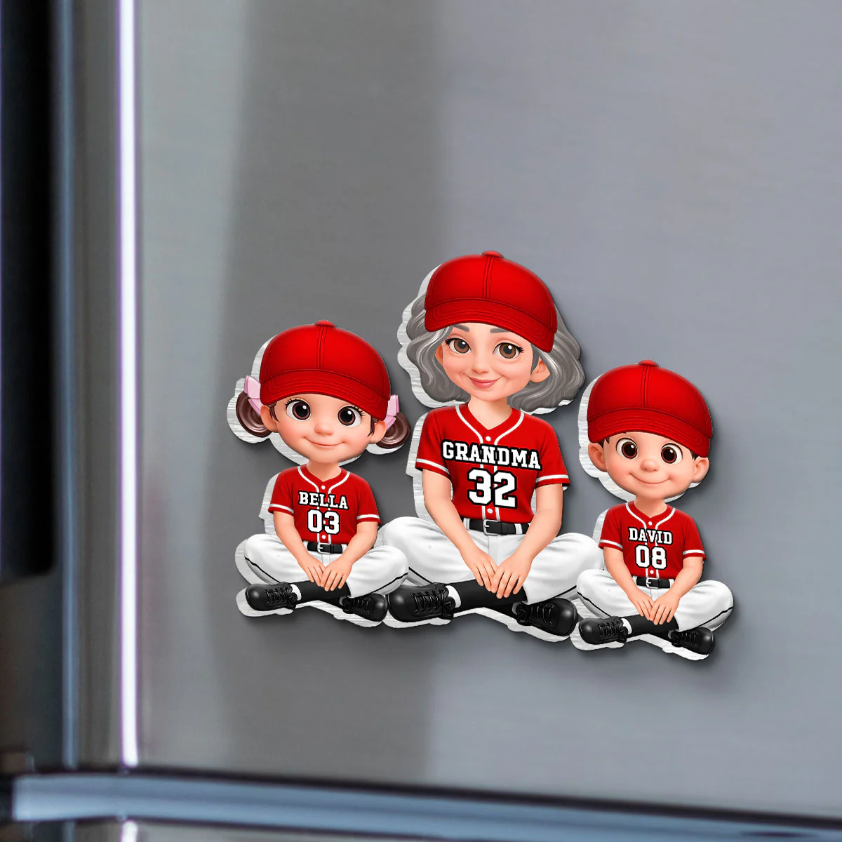 My Favorite Baseball Players Call Me Grandma - Personalized Acrylic Fridge Magnet - Mother's Day Gift For Grandma, Mom - Image 10