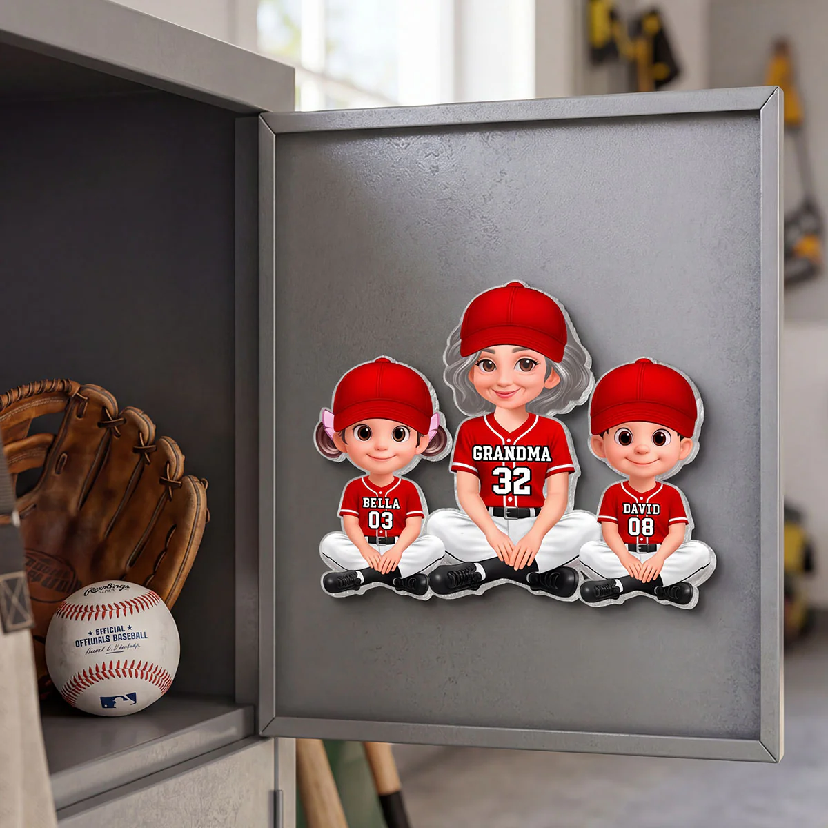 My Favorite Baseball Players Call Me Grandma - Personalized Acrylic Fridge Magnet - Mother's Day Gift For Grandma, Mom - Image 11
