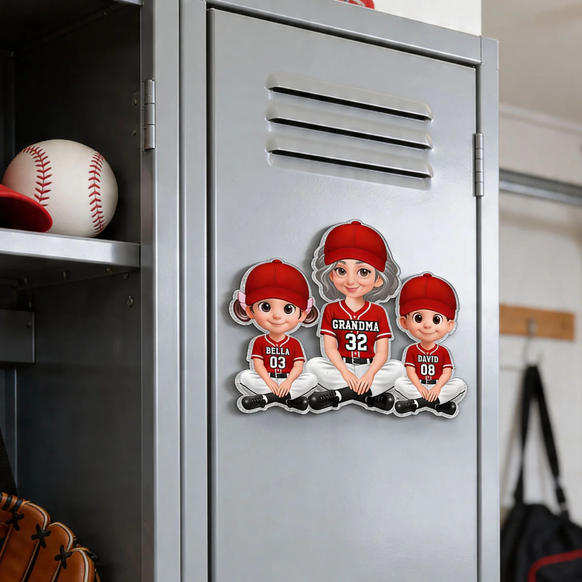 My Favorite Baseball Players Call Me Grandma - Personalized Acrylic Fridge Magnet - Mother's Day Gift For Grandma, Mom - Image 12
