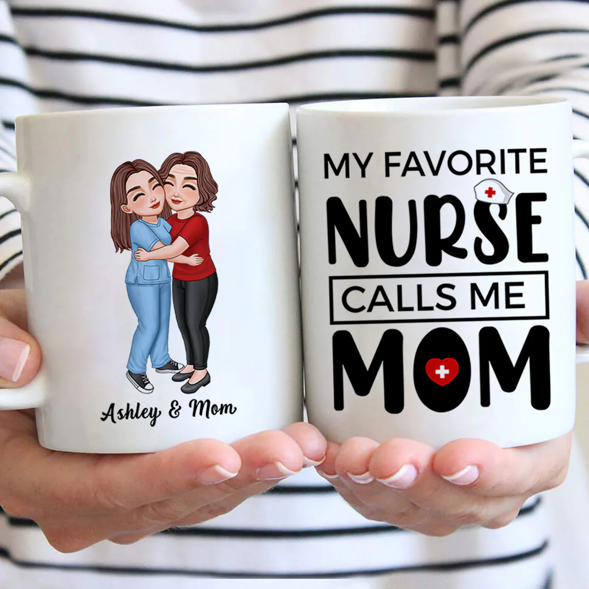 My Favorite Daughter Son Call Me Mom By Custom Occupation Firefighter, Nurse, Police Officer, Teacher Personalized Mug - Image 2