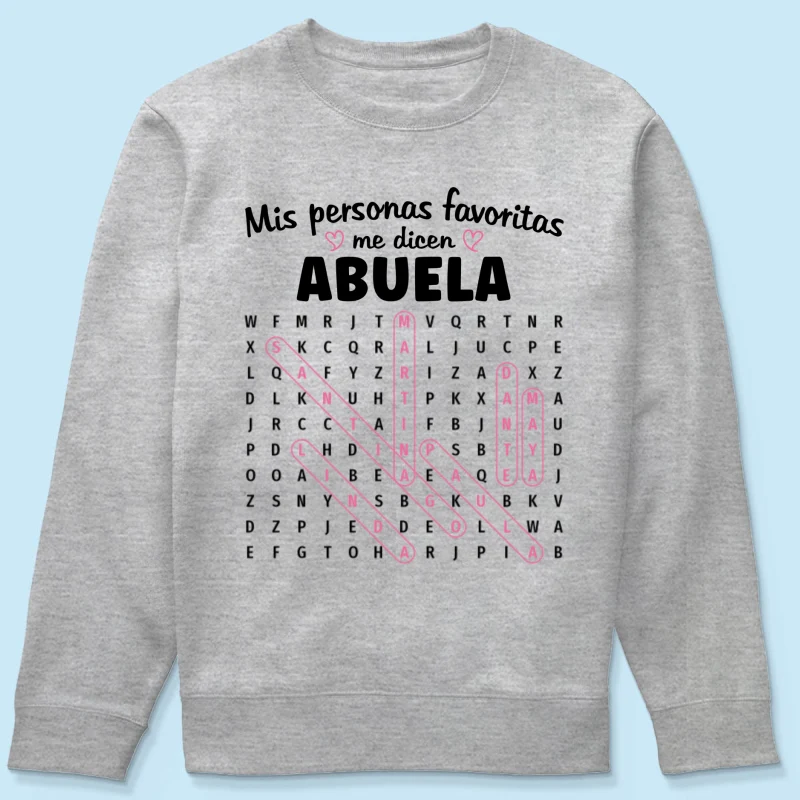 My Favorite People Call Me Abuela Word Search Puzzle - Personalized Shirt - Gift For Spanish Grandma - Image 28