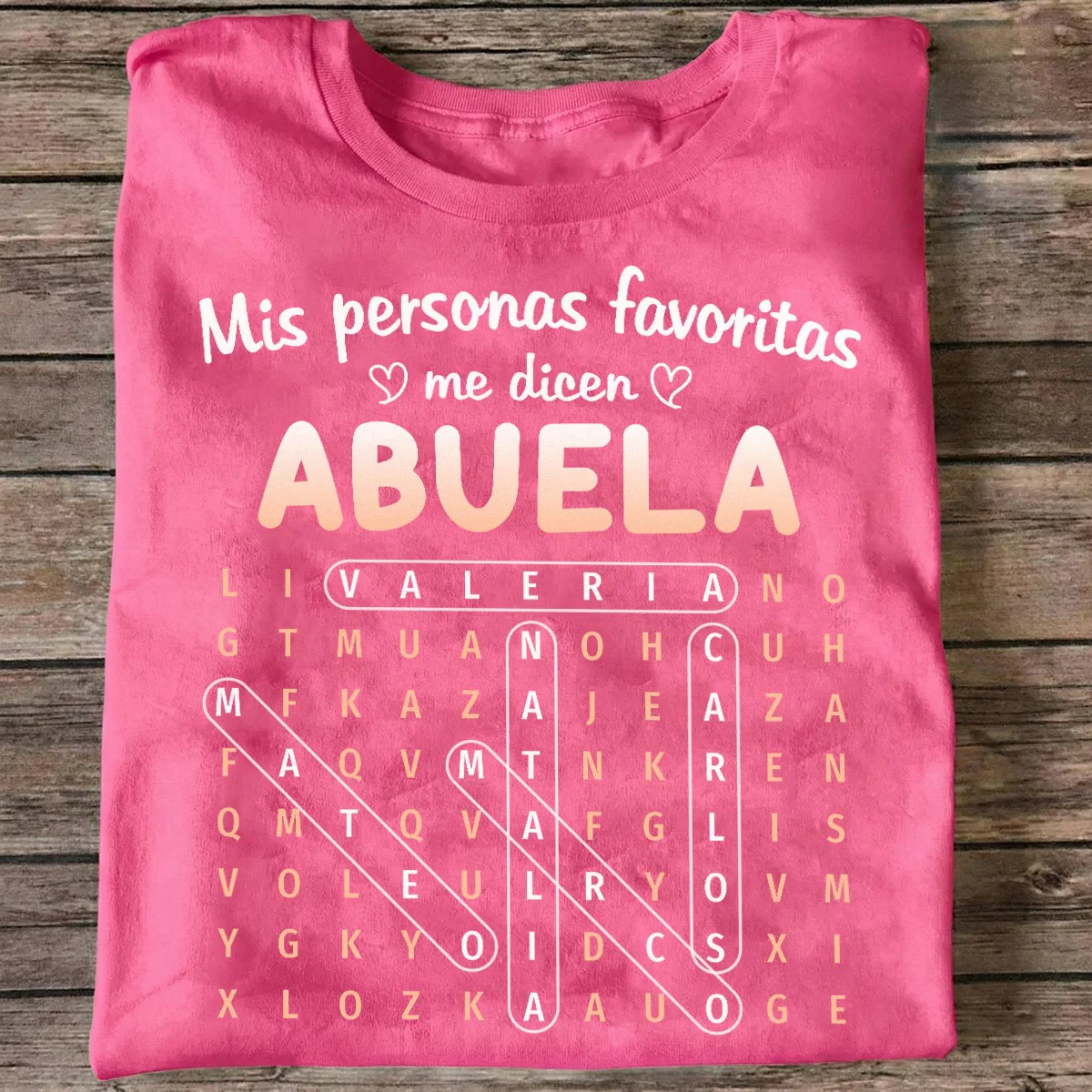 My Favorite People Call Me Abuela Word Search Puzzle - Personalized Shirt - Mother's Day Gift for Spanish Grandma