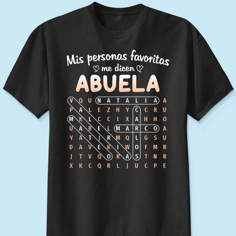 My Favorite People Call Me Abuela Word Search Puzzle - Personalized Shirt - Mother's Day Gift for Spanish Grandma - Image 13