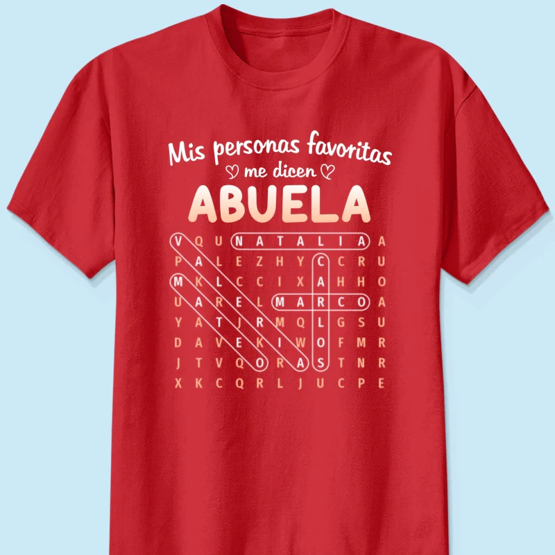 My Favorite People Call Me Abuela Word Search Puzzle - Personalized Shirt - Mother's Day Gift for Spanish Grandma - Image 14